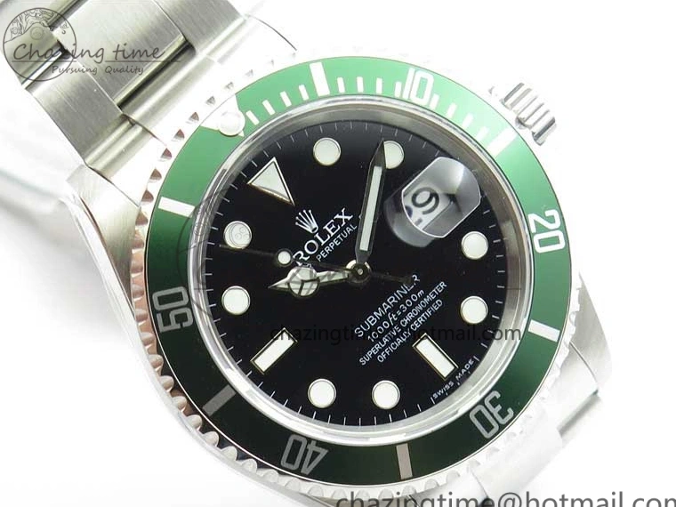 Bracelet Engraving Submariner No ARF1:1 Edition on 904L SS Rehaut Best SH3135 16610 LV Steel Green 0331